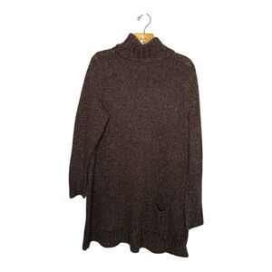 Ruff Hewn Womens Sweater Size 2X Brown Front Pockets Oversized Turtleneck